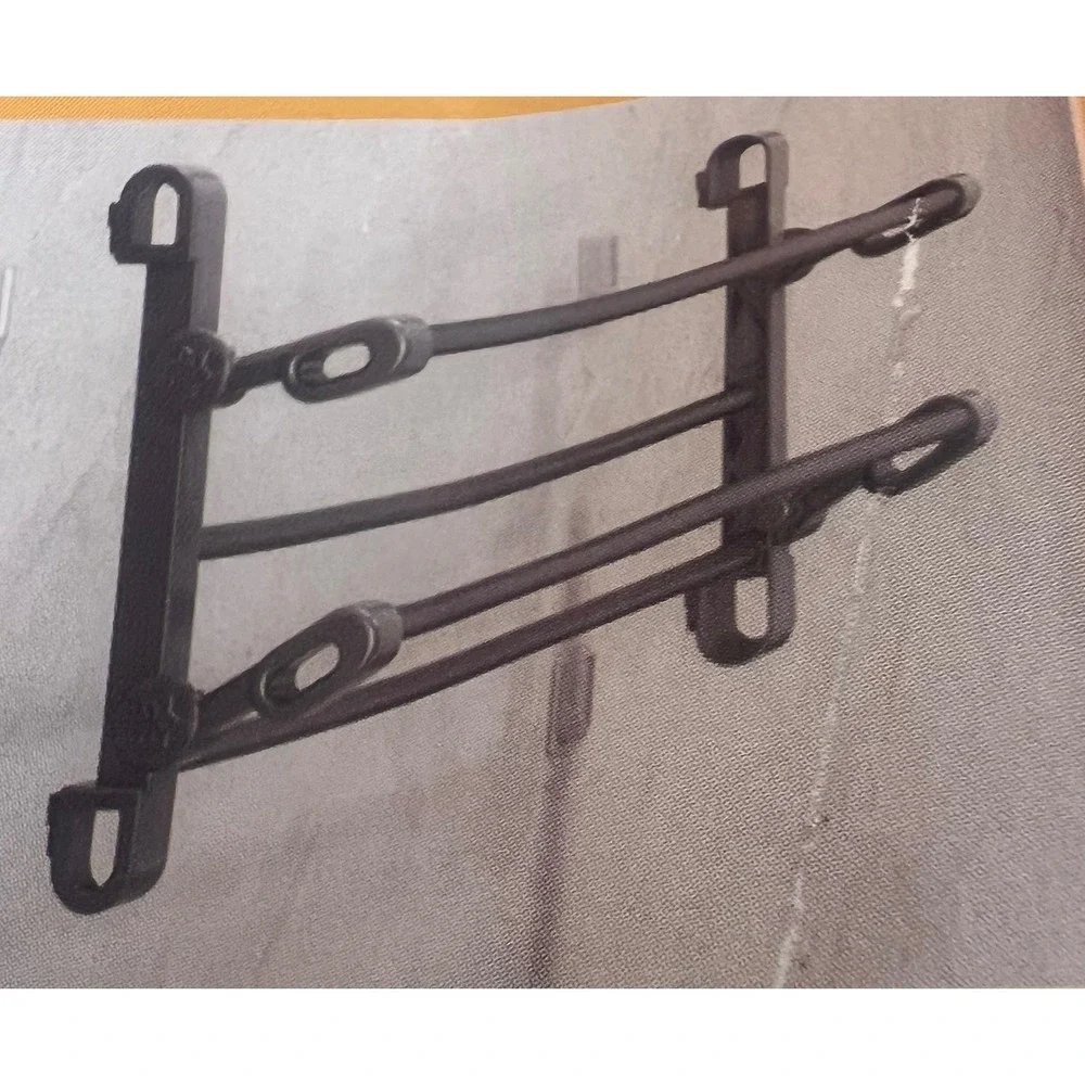 Black Wall Mounted Folding Towel Rack 3 Tier Adhesive Bathroom Storage Organizer